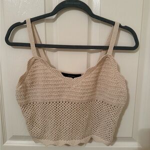 Crochet Crop Tank Top - Size Large